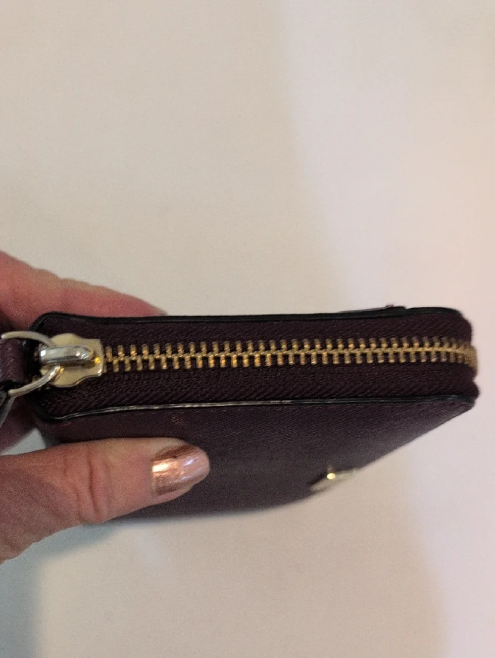 Kate Spade Zip-Around Wallet In Eggplant Ir Deep Wine Color